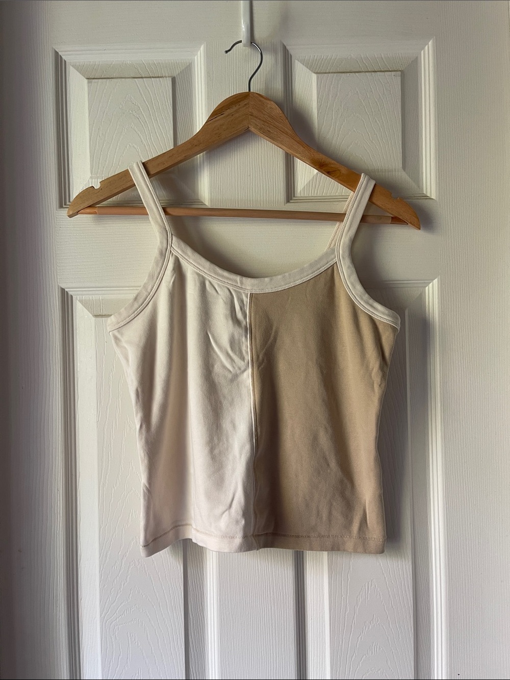 Madewell Two-Tone Cream and Tan Camisole Tank